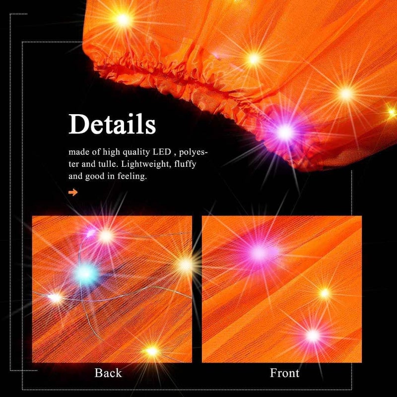 Nicute Light Up Tutu Led Layered Tulle Tutus Skirt for Women - Image 3